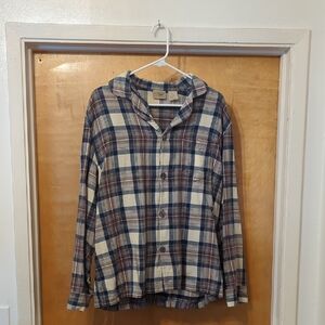 L.L. Bean Blue and Tan Plaid Shirt